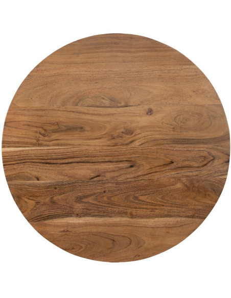 Lot de 3 tables basses gigognes rondes acacia naturel métal noir Tonya Ixia - 9