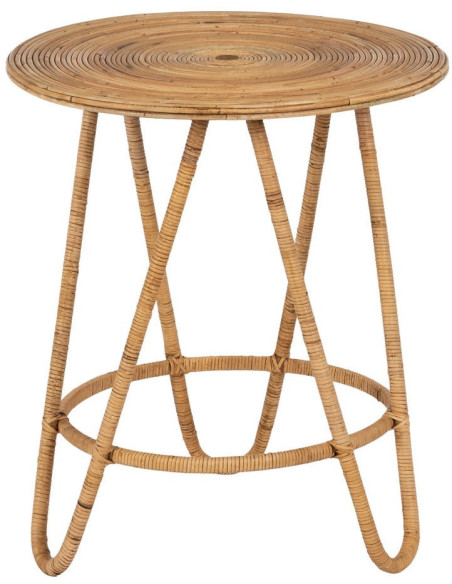 Table d'appoint Ronde en Rotin Naturel Rattan (Lot de 2) - 6