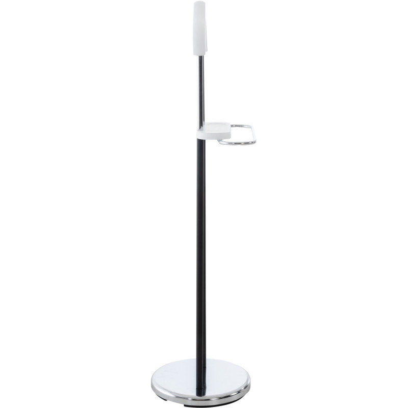 Valet de nuit porte vêtements moderne en Bois Blanc Métal Noir Chromé Sten - 3