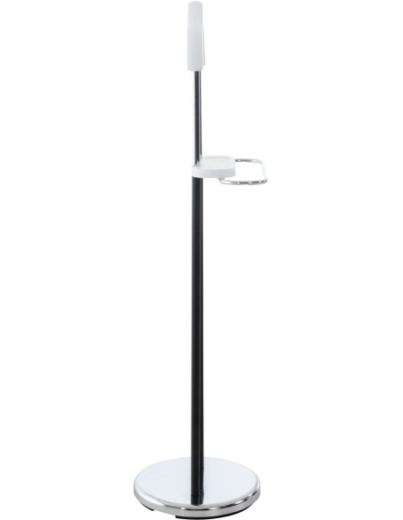 Valet de nuit porte vêtements moderne en Bois Blanc Métal Noir Chromé Sten - 3