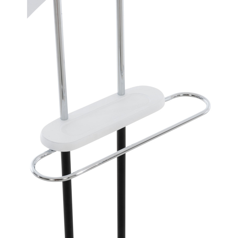 Valet de nuit porte vêtements moderne en Bois Blanc Métal Noir Chromé Sten - 7