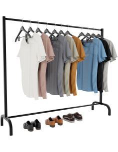 Porte vêtements style industriel 150 cm en Métal Noir Erick - 2