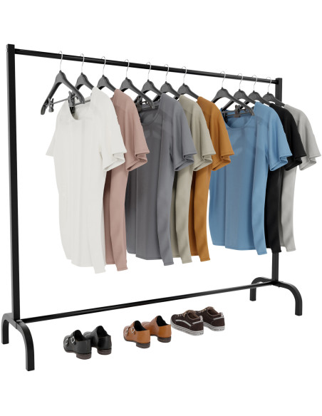 Porte vêtements style industriel 150 cm en Métal Noir Erick - 2