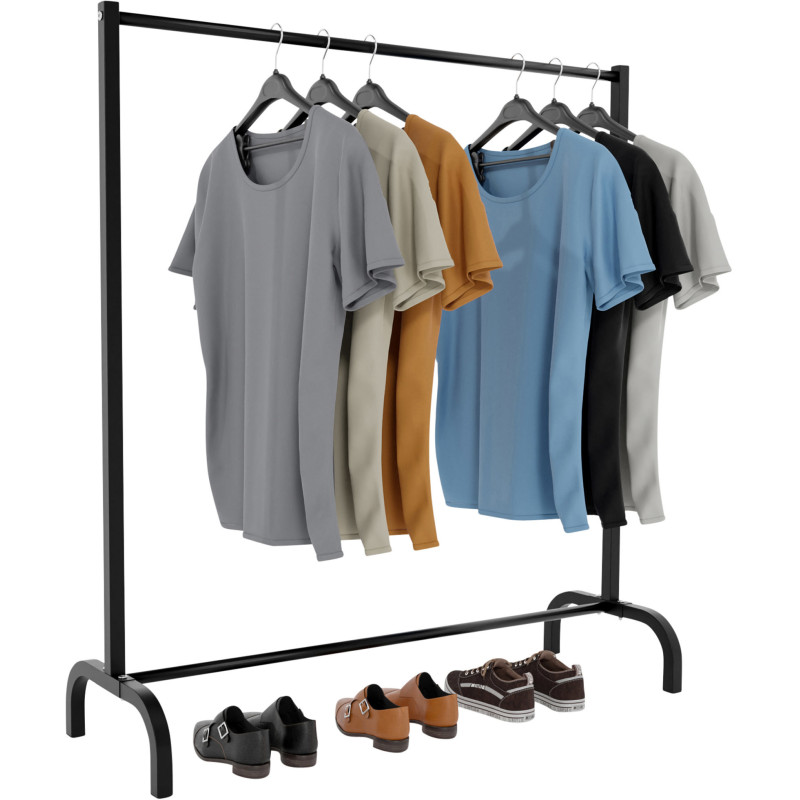 Porte vêtements style industriel 120 cm en Métal Noir Erick - 2