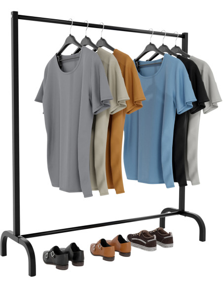 Porte vêtements style industriel 120 cm en Métal Noir Erick - 2