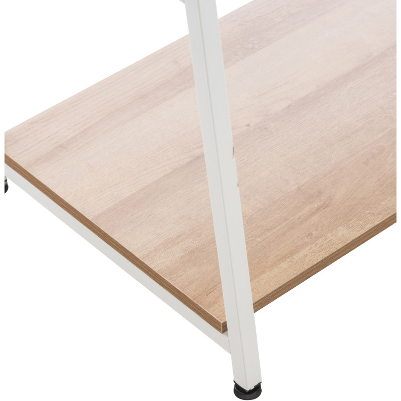 Porte vêtements moderne 2 étagères en Métal Blanc Bois Naturel Kerry - 8