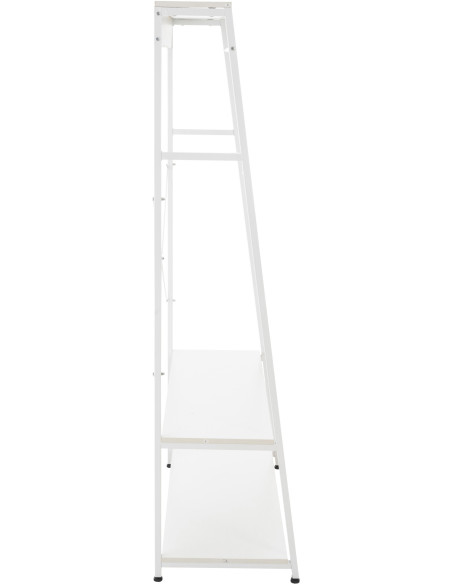Porte vêtements moderne 2 étagères en Métal Bois Blanc Kerry - 5