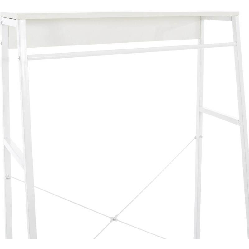 Porte vêtements moderne 2 étagères en Métal Bois Blanc Kerry - 6