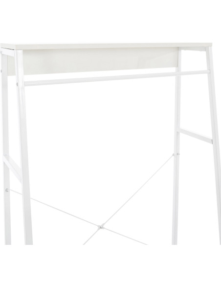 Porte vêtements moderne 2 étagères en Métal Bois Blanc Kerry - 6