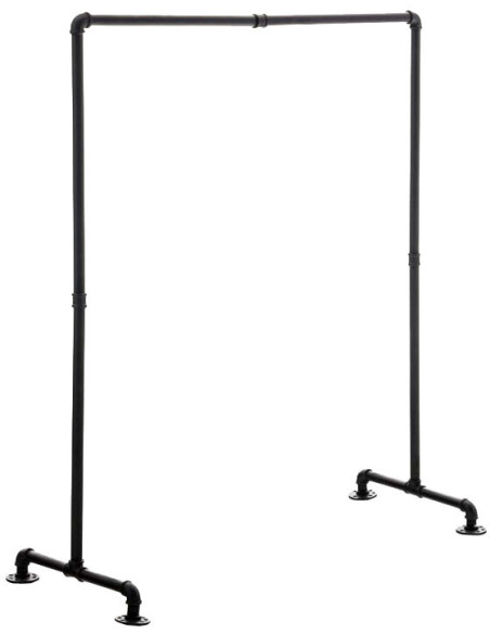 Porte vêtement design industriel 120 cm en Métal Noir Nick - 1