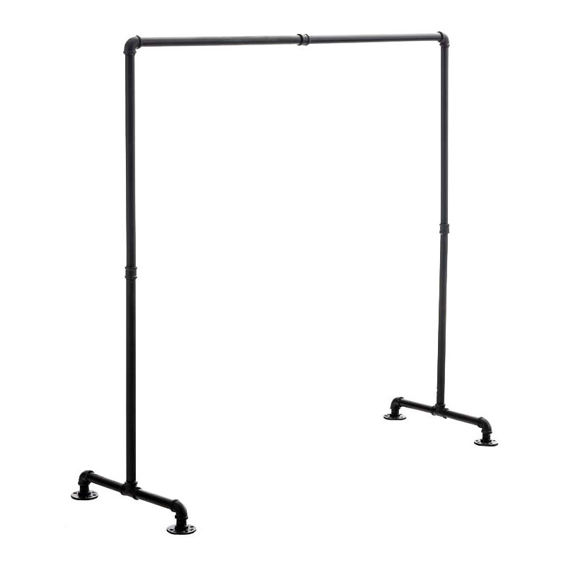 Porte vêtement design industriel 150 cm en Métal Noir Nick - 1
