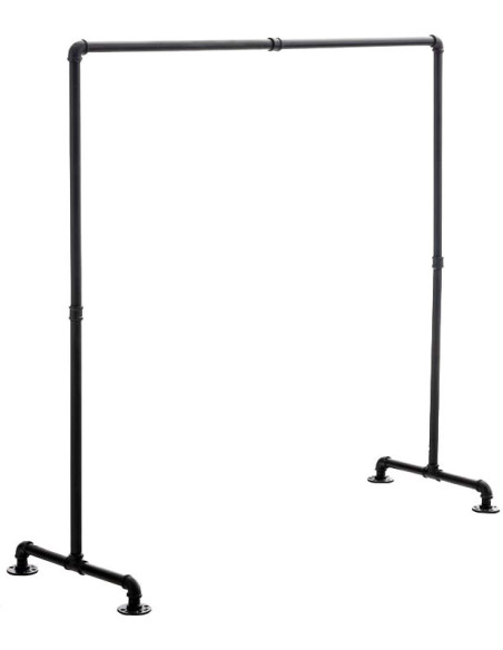 Porte vêtement design industriel 150 cm en Métal Noir Nick - 1