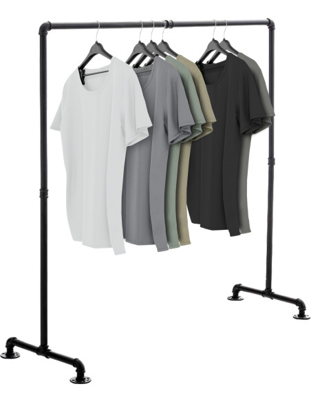Porte vêtement design industriel 150 cm en Métal Noir Nick - 2