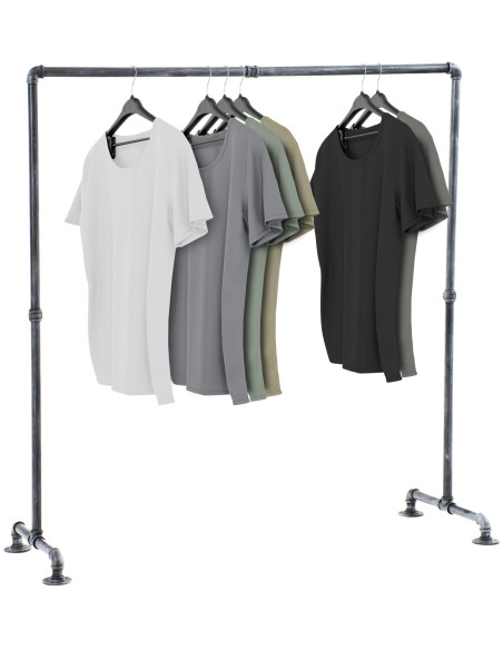 Porte vêtement design industriel 150 cm en Métal Argenté Nick - 2