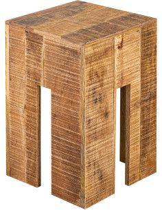 Table d'appoint Carrée en Bois de manguier massif Naturel Sigrun - 1