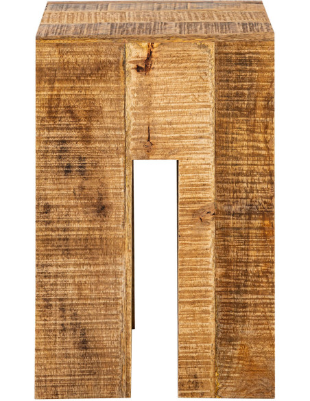 Table d'appoint Carrée en Bois de manguier massif Naturel Sigrun - 2