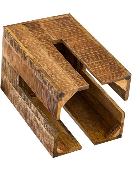 Table d'appoint Carrée en Bois de manguier massif Naturel Sigrun - 4