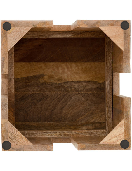 Table d'appoint Carrée en Bois de manguier massif Naturel Sigrun - 5