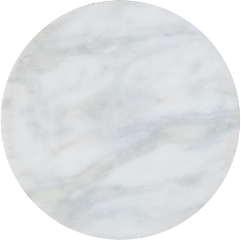 Table d'appoint design Ronde en Marbre Blanc Aluminum Doré Sohoo - 5