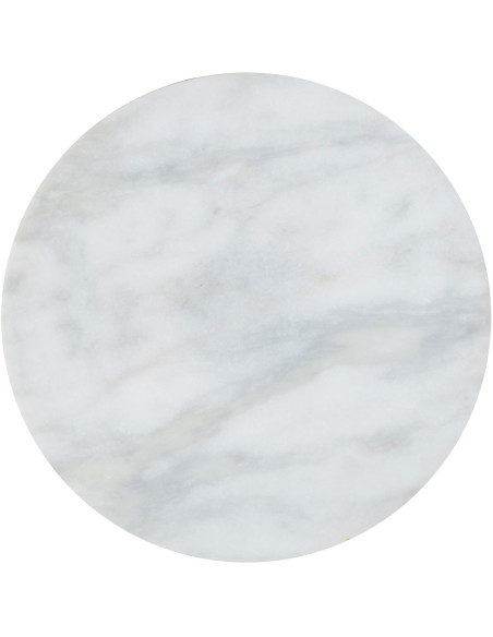 Table d'appoint design Ronde en Marbre Blanc Aluminum Doré Sohoo - 5