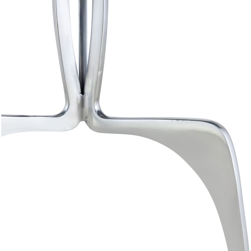 Table d'appoint design Ronde en Marbre Noir Aluminium Argenté Sohoo - 5