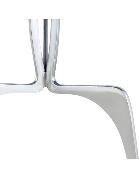 Table d'appoint design Ronde en Marbre Noir Aluminium Argenté Sohoo - 5