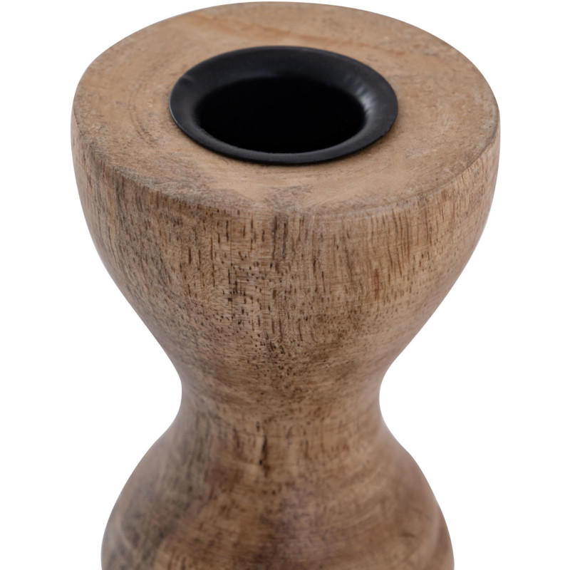 Bougeoir Pilier rond en Bois de manguier massif Naturel Bertok (Lot de 2) - 3