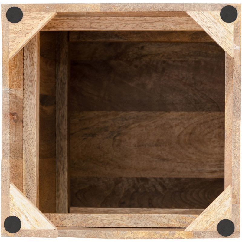 Sellette haute Carrée Hauteur 73 cm en Bois de manguier massif Naturel Cokkie - 4