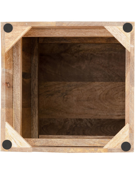 Sellette haute Carrée Hauteur 73 cm en Bois de manguier massif Naturel Cokkie - 4