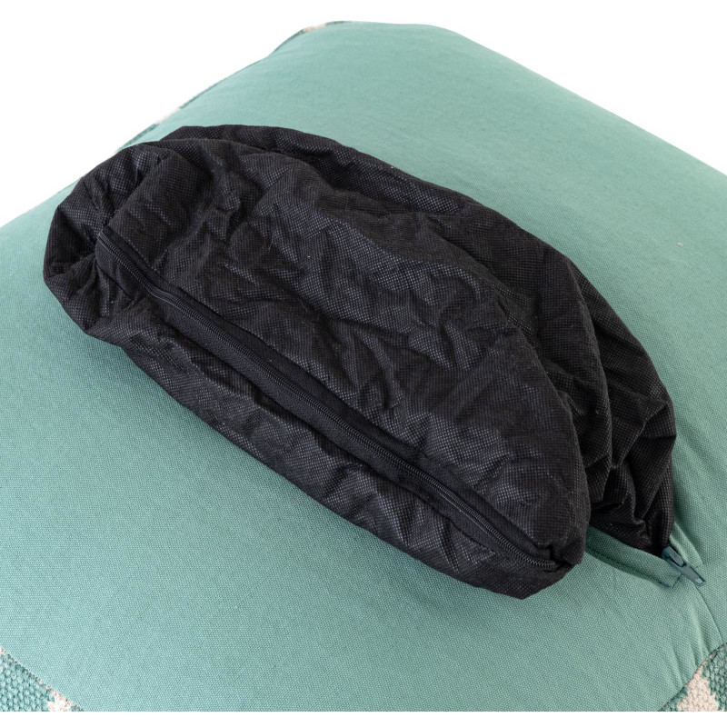 Pouf Carré 55 cm en Coton Vert menthe Motif zigzag Kilim - 7