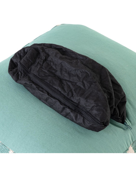 Pouf Carré 55 cm en Coton Vert menthe Motif zigzag Kilim - 7