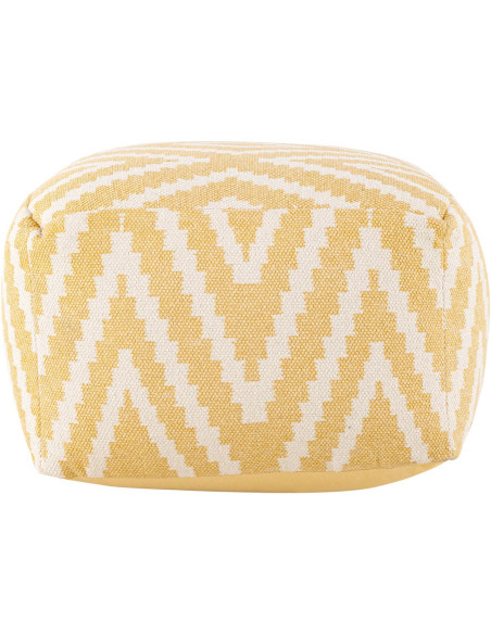 Pouf Carré 55 cm en Coton Jaune Motif zigzag Kilim - 2
