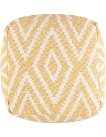 Pouf Carré 55 cm en Coton Jaune Motif zigzag Kilim - 4