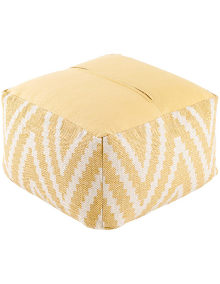 Pouf Carré 55 cm en Coton Jaune Motif zigzag Kilim - 5