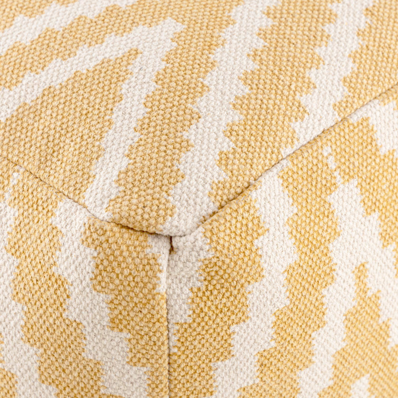 Pouf Carré 55 cm en Coton Jaune Motif zigzag Kilim - 6
