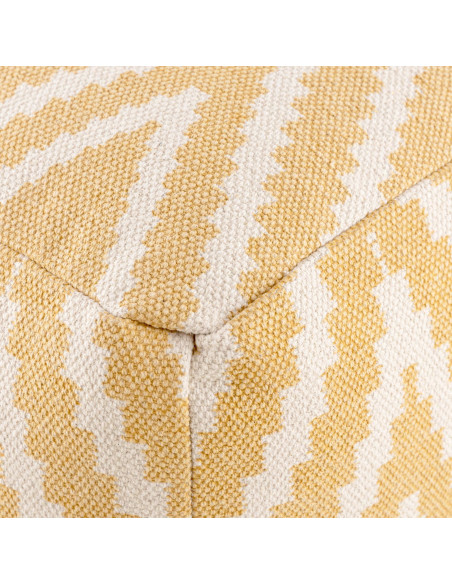 Pouf Carré 55 cm en Coton Jaune Motif zigzag Kilim - 6