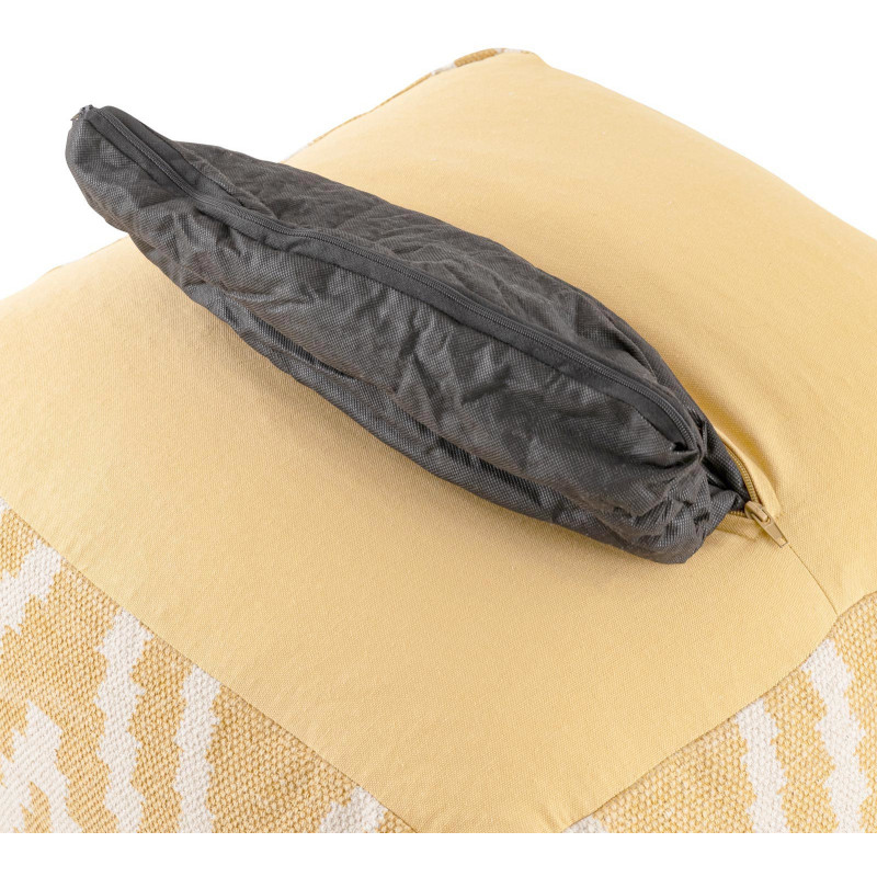 Pouf Carré 55 cm en Coton Jaune Motif zigzag Kilim - 7