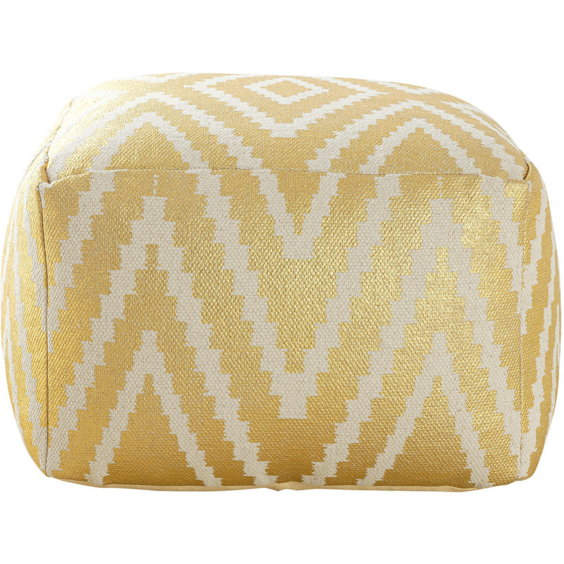 Pouf Carré 55 cm en Coton Argenté Motif zigzag Kilim - 2