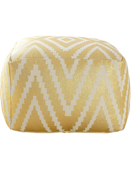 Pouf Carré 55 cm en Coton Argenté Motif zigzag Kilim - 2
