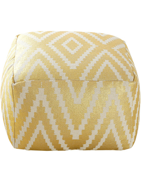Pouf Carré 55 cm en Coton Argenté Motif zigzag Kilim - 3