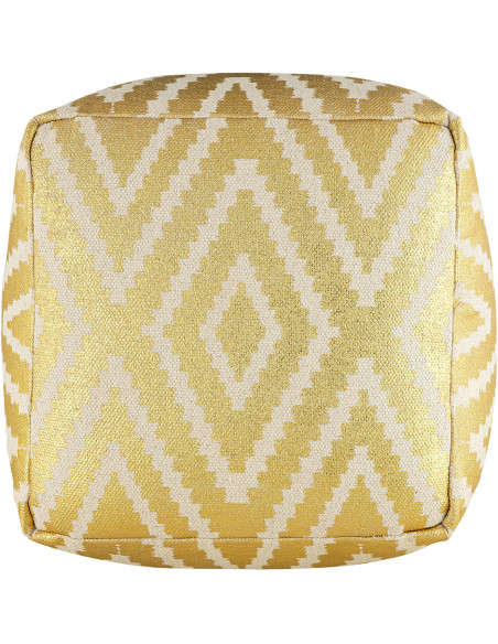 Pouf Carré 55 cm en Coton Argenté Motif zigzag Kilim - 4