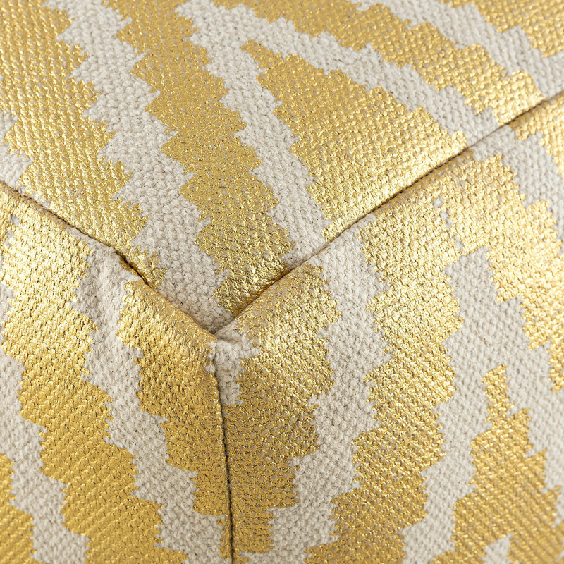 Pouf Carré 55 cm en Coton Argenté Motif zigzag Kilim - 6