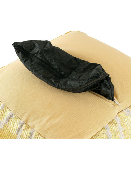 Pouf Carré 55 cm en Coton Argenté Motif zigzag Kilim - 7