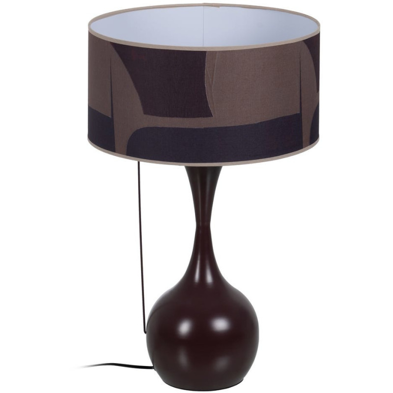 Lampe à poser XL Hauteur 65 cm en Métal Marron Polyester Coton Adena - 1