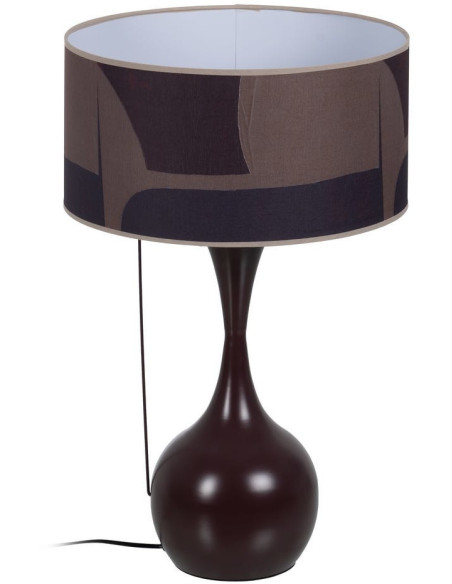 Lampe à poser XL Hauteur 65 cm en Métal Marron Polyester Coton Adena - 1