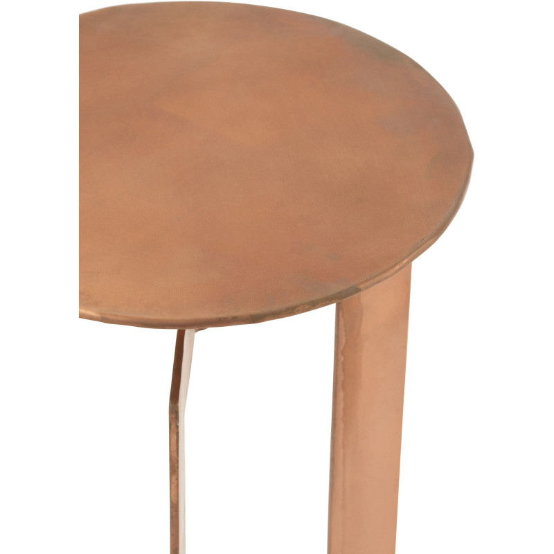 Sellette Haute Gigogne Ronde Zino en Métal Cuivré (Lot de 2) - 3