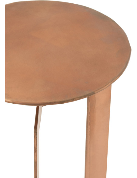 Sellette Haute Gigogne Ronde Zino en Métal Cuivré (Lot de 2) - 3