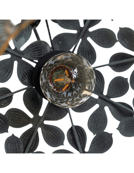 Suspension Boule Diamètre 30 cm en Métal Doré Vieilli Motif fleurs Briney - 6