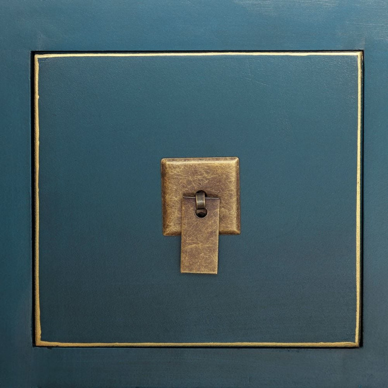 Meuble Tv 2 portes 8 tiroirs en Bois Bleu Oriente - 5