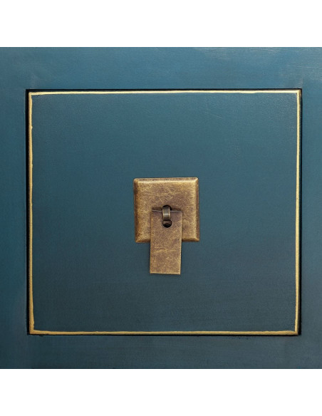 Meuble Tv 2 portes 8 tiroirs en Bois Bleu Oriente - 5